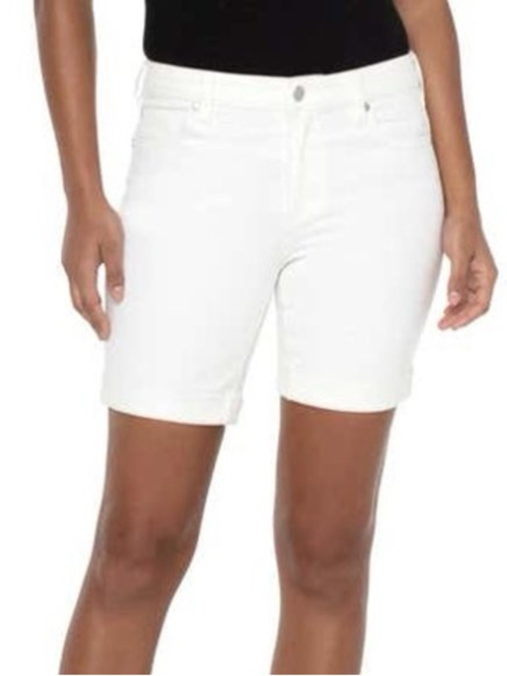Liverpool Jeans Company White Stretch Bermuda Shorts
